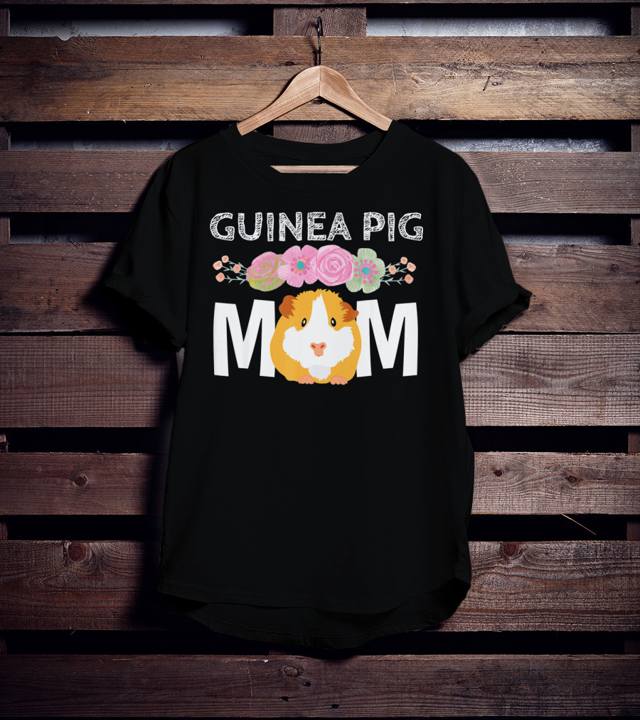 Guinea Pig Mom Cavy Women Girl Clo Floral Pet Lover T-Shirt