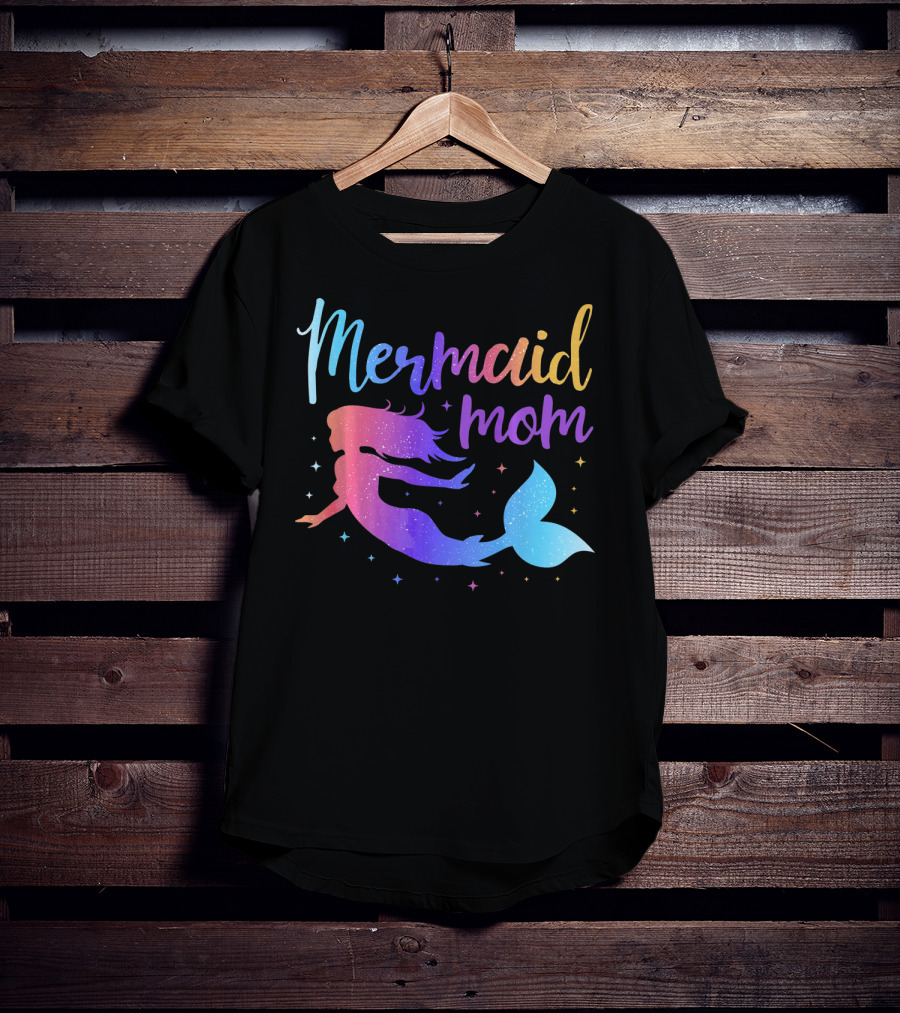 Mermaid Mom Gradient Silhouette For Bachelorette Party T-Shirt