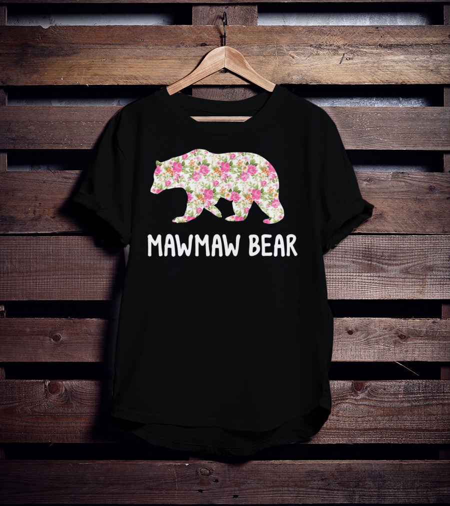 Mawmaw Bear Floral Grandmother T-Shirt