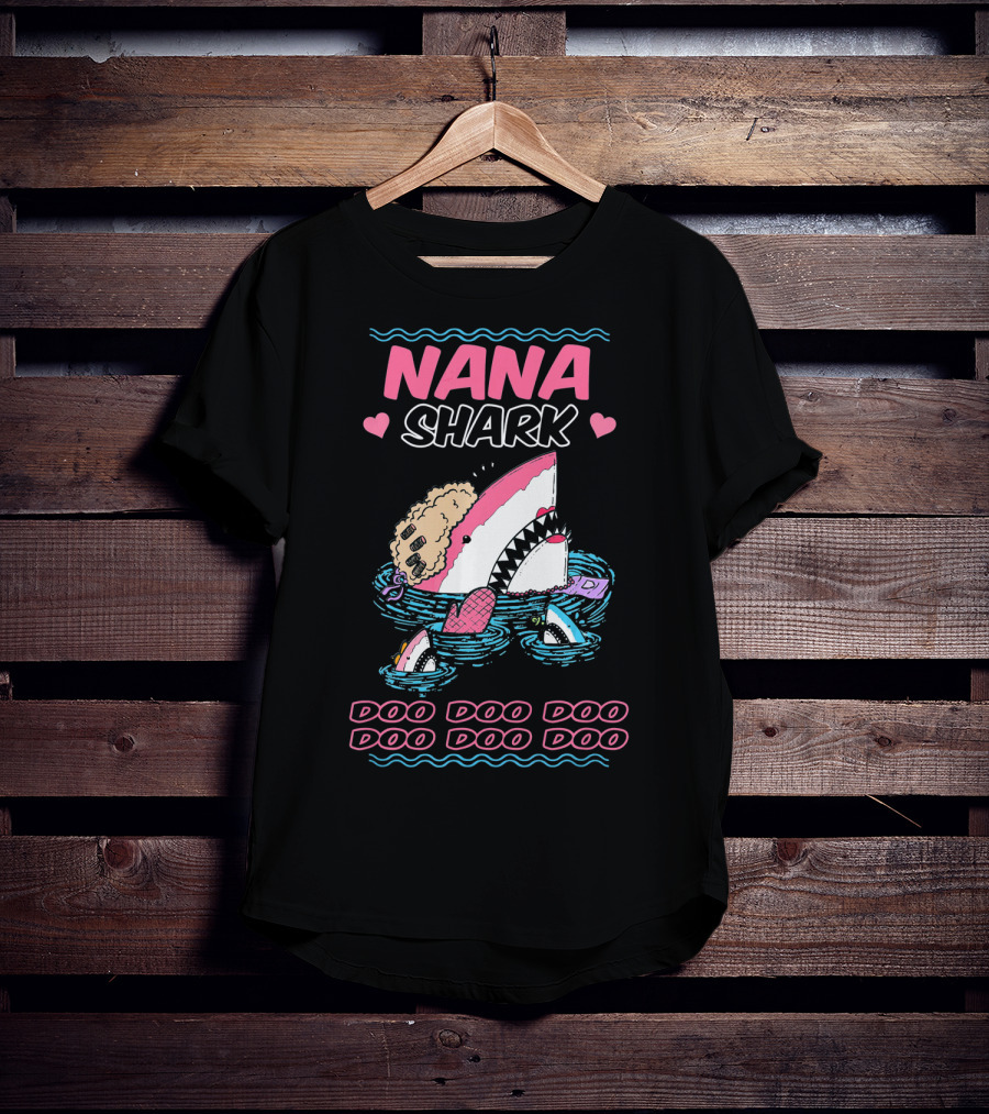 Nana Shark Doo Doo Doo Doo Doo Doo Funny Kids Video T-Shirt