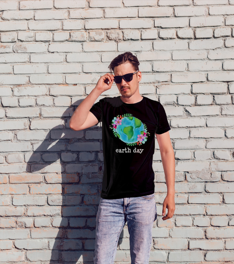 Earth Day Floral Globe Mother Nature T-Shirt