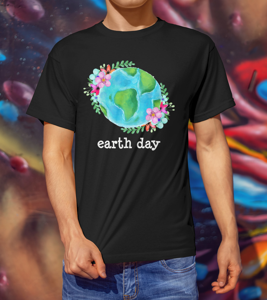 Earth Day Floral Globe Mother Nature T-Shirt