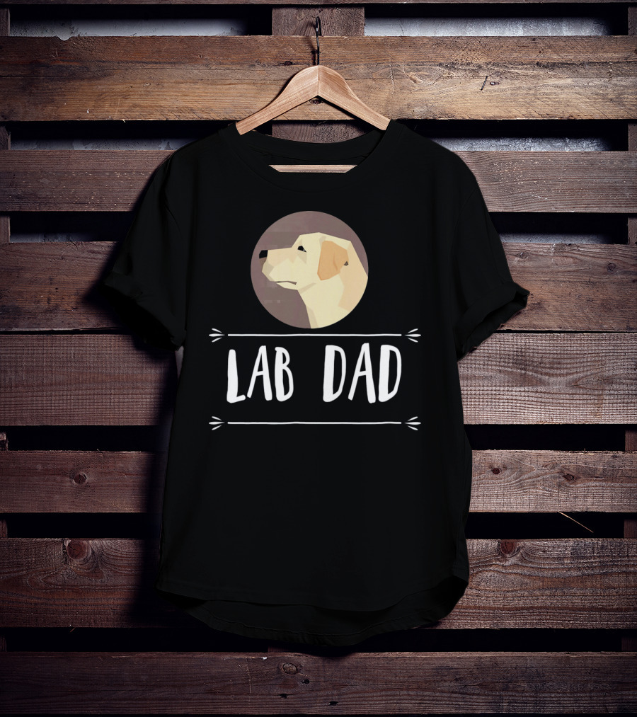 Lab Dad Yellow Labrador Retriever Dog Circle Emblem T-Shirt