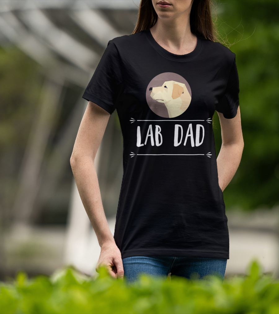 Lab Dad Yellow Labrador Retriever Dog Circle Emblem T-Shirt