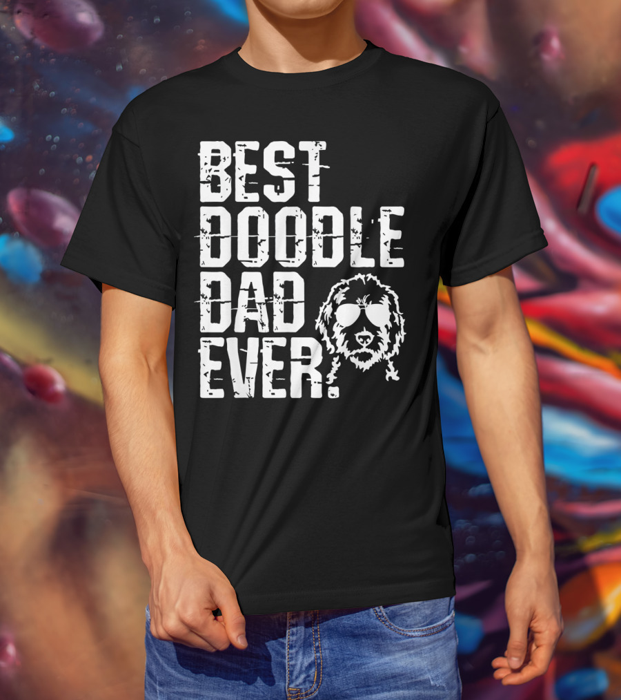 Best Doodle Dad Ever Golden Retrievers Sunglasses T-Shirt
