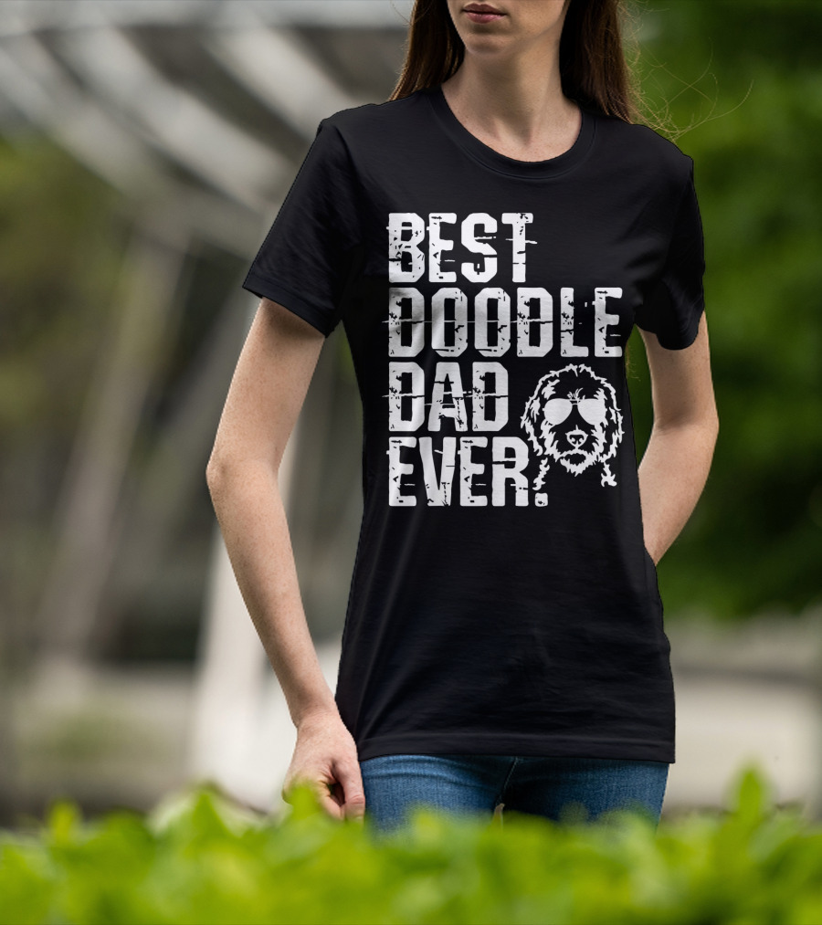 Best Doodle Dad Ever Golden Retrievers Sunglasses T-Shirt