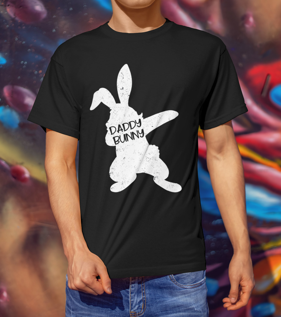 Daddy Bunny Dabbing Rabbit Cute Matching T-Shirt