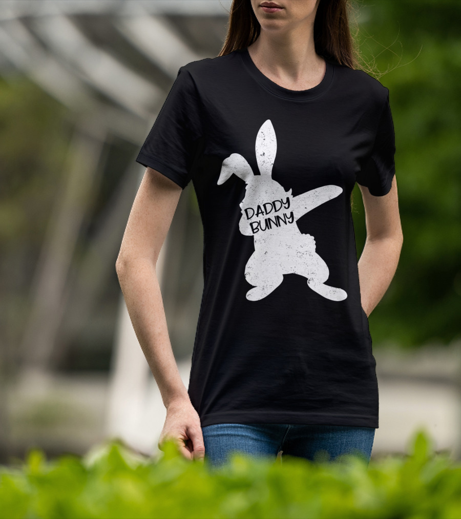 Daddy Bunny Dabbing Rabbit Cute Matching T-Shirt