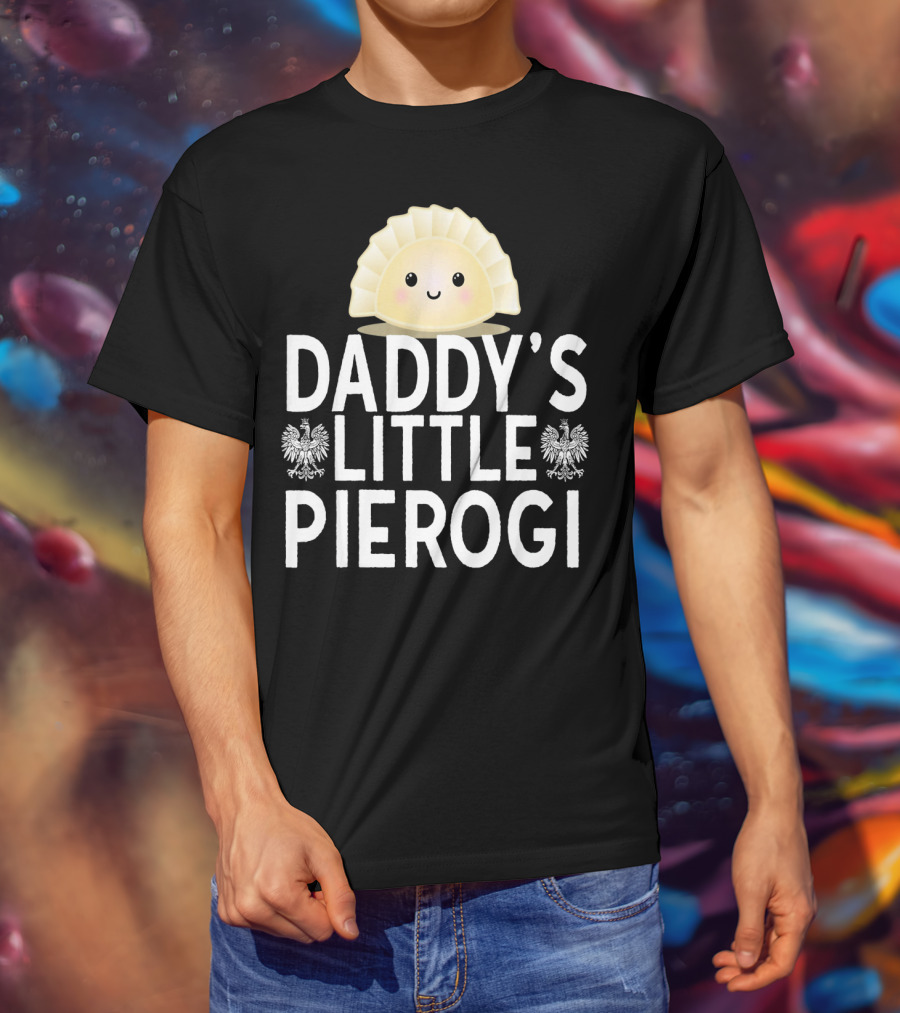 Daddy's Little Pierogi Kids Dyngus Day Polish Heritage Cute Emblem T-Shirt
