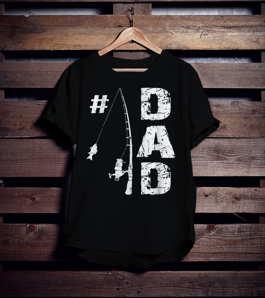 1 Dad Fishing Rod Catching Fish T-Shirt