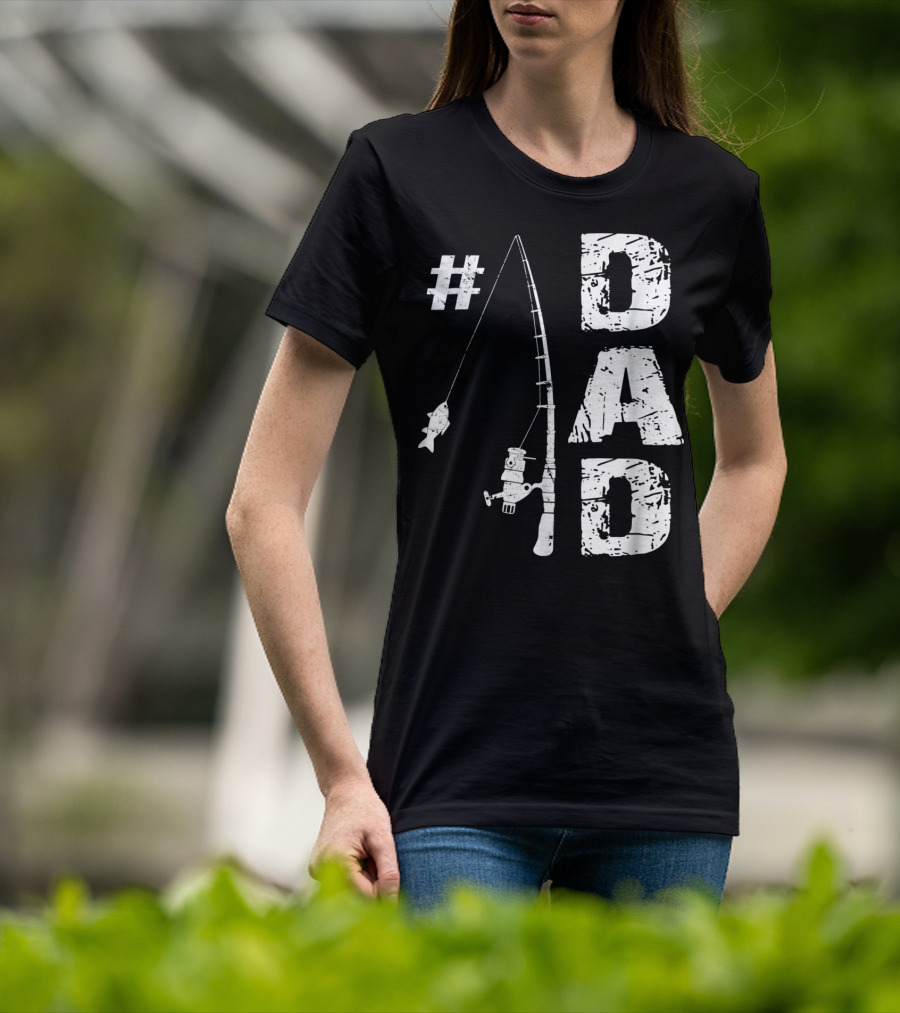 1 Dad Fishing Rod Catching Fish T-Shirt