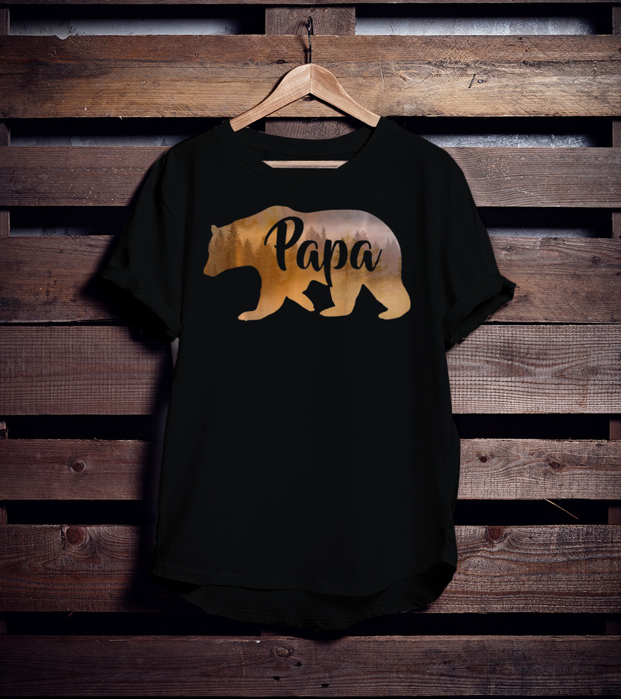 Papa Bear Forest Silhouette Mens Awesome T-Shirt