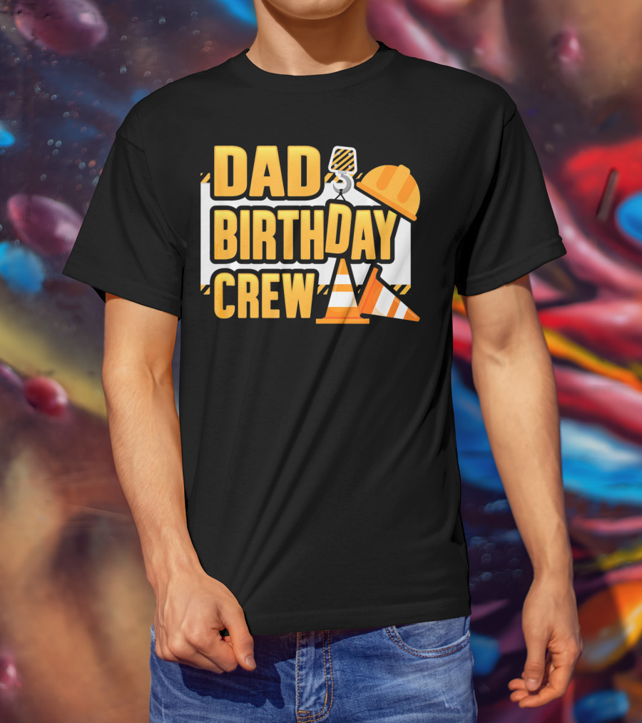 Dad Birthday Crew Boys Construction T-Shirt