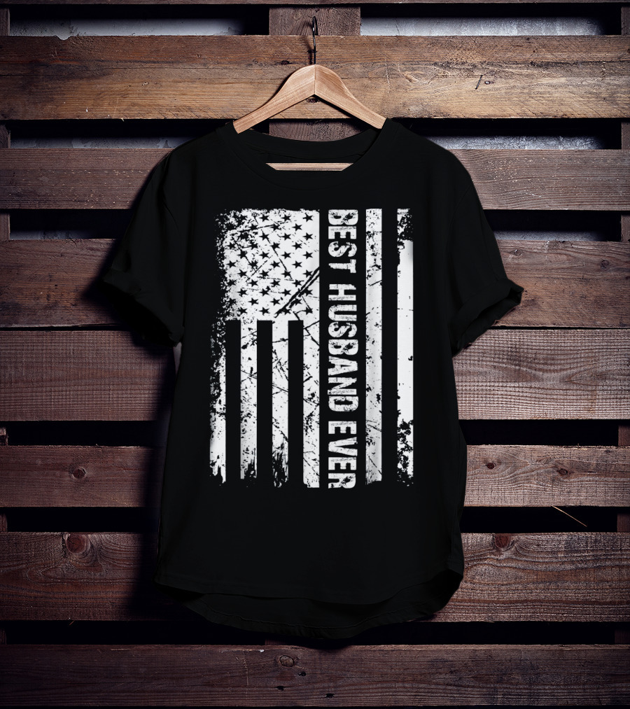 Best Husband Ever Distressed American Flag T-Shirt