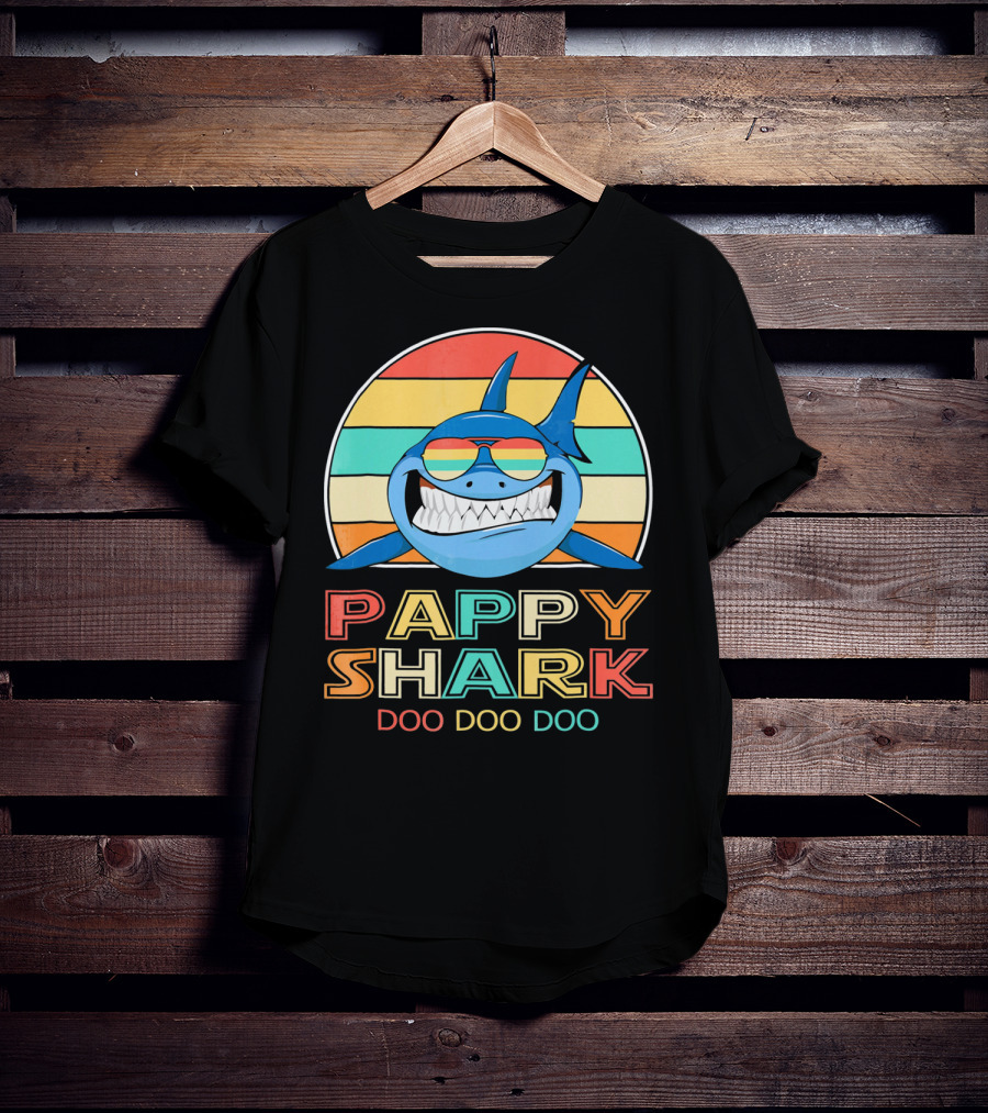 Pappy Shark Doo Doo Doo Retro Vintage T-Shirt