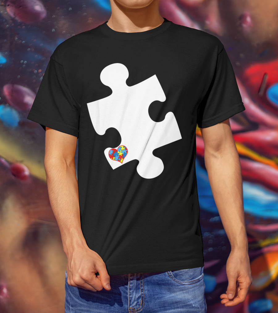 Awesome Love Autism Awareness Puzzle Heart Piece T-Shirt