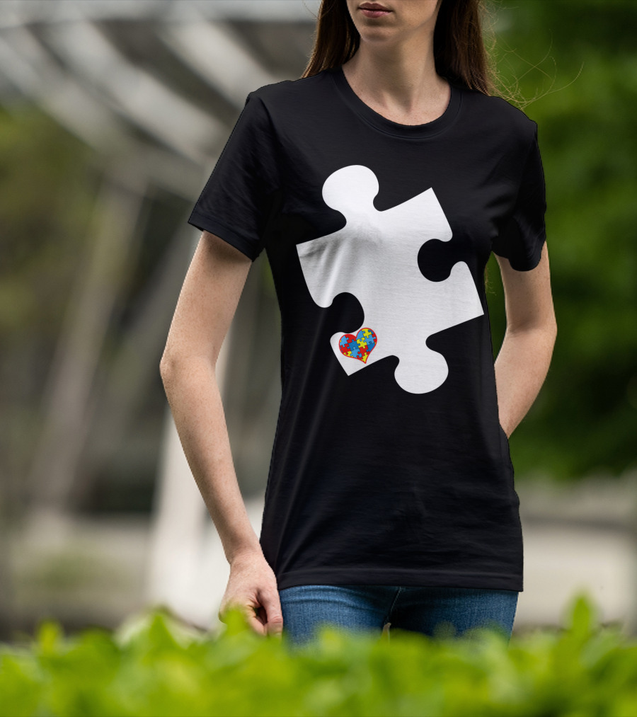 Awesome Love Autism Awareness Puzzle Heart Piece T-Shirt