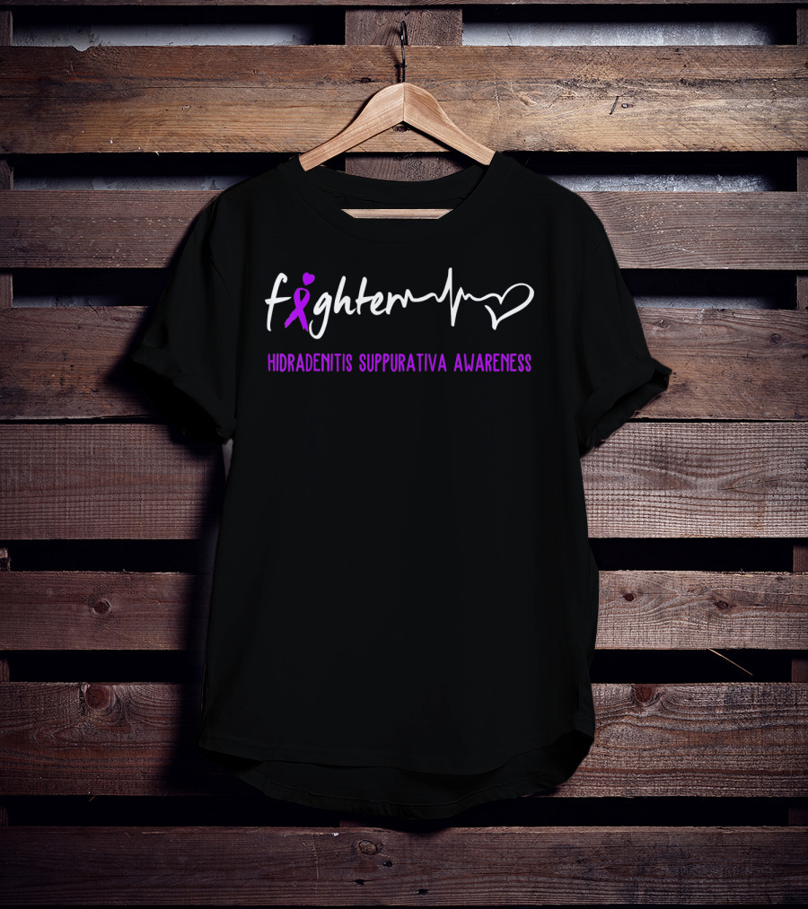 Fighter Hidradenitis Suppurativa Awareness Heartbeat T-Shirt