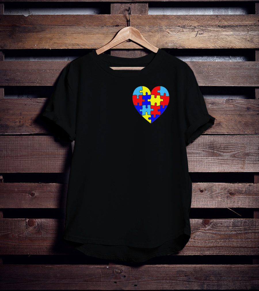 Autism Awareness Heart Love Parent Puzzle T-Shirt