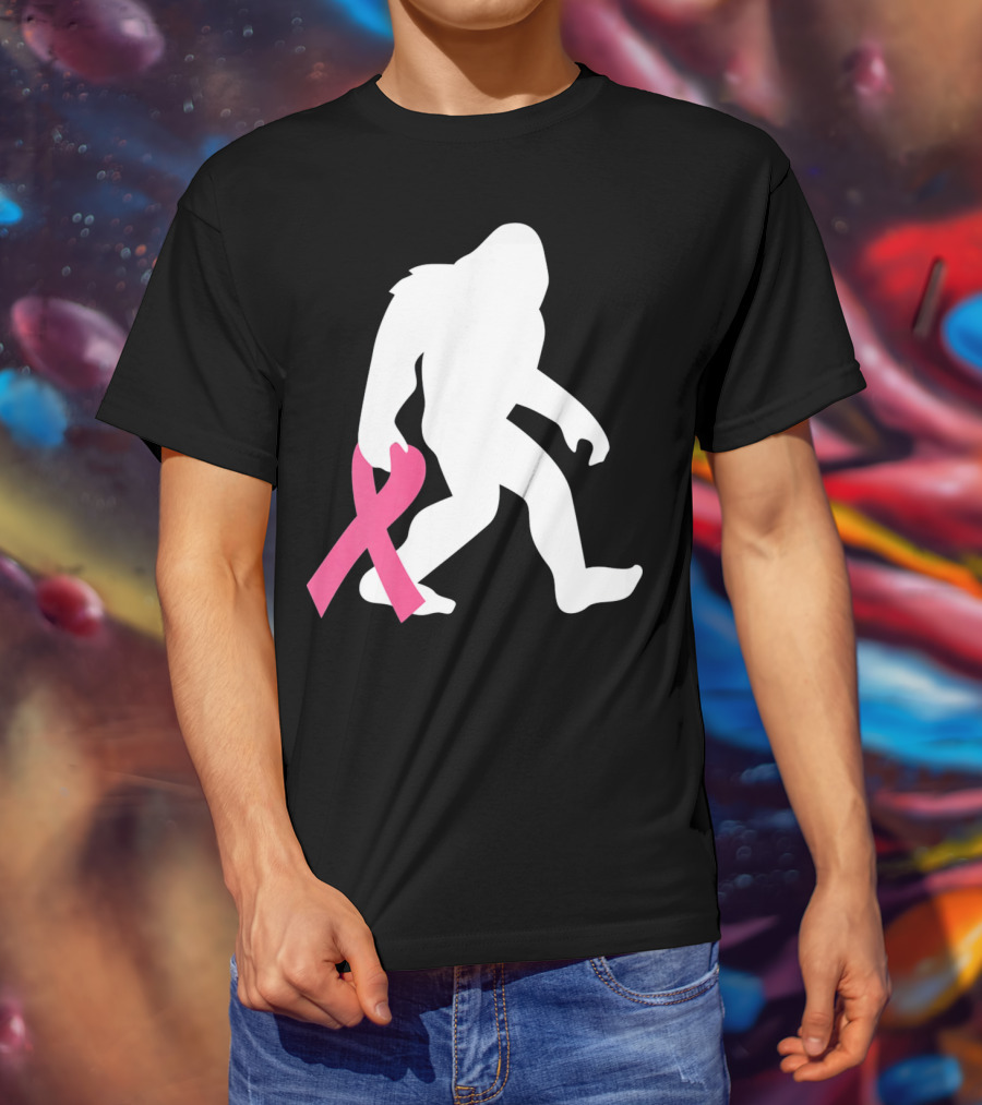 Breast Cancer Awareness Bigfoot Pink T-Shirt