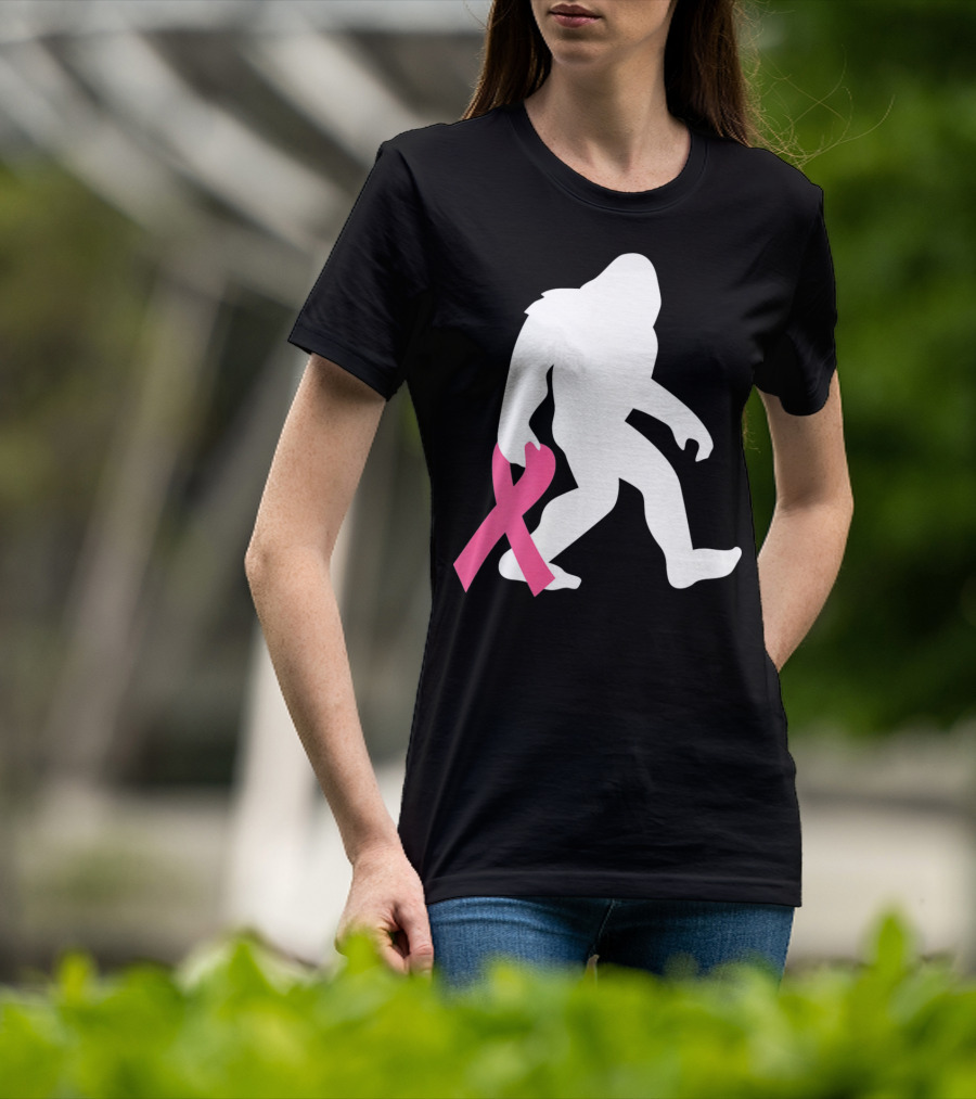 Breast Cancer Awareness Bigfoot Pink T-Shirt
