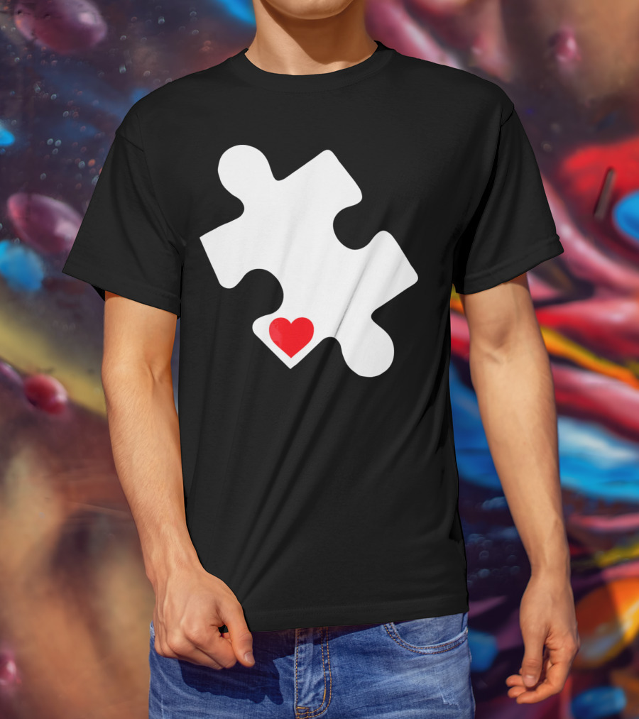 Love Autism Awareness Puzzle Heart T-Shirt