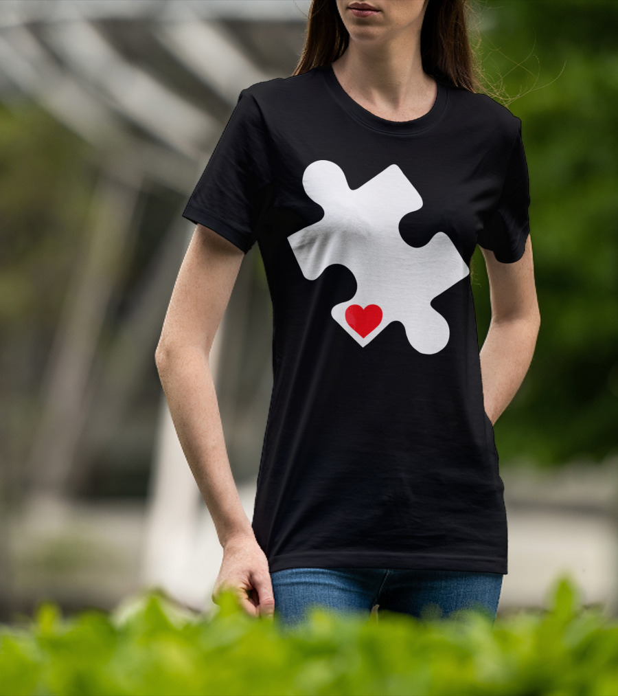 Love Autism Awareness Puzzle Heart T-Shirt