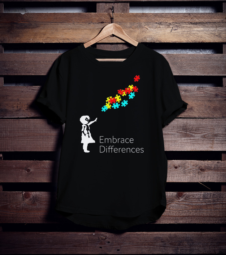 Embrace Differences Autism Puzzle Piece Awareness T-Shirt