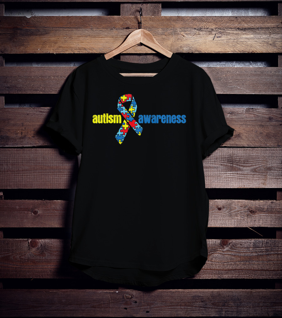 Autism Awareness Ribbon With Puzzle Pieces T-Shirt