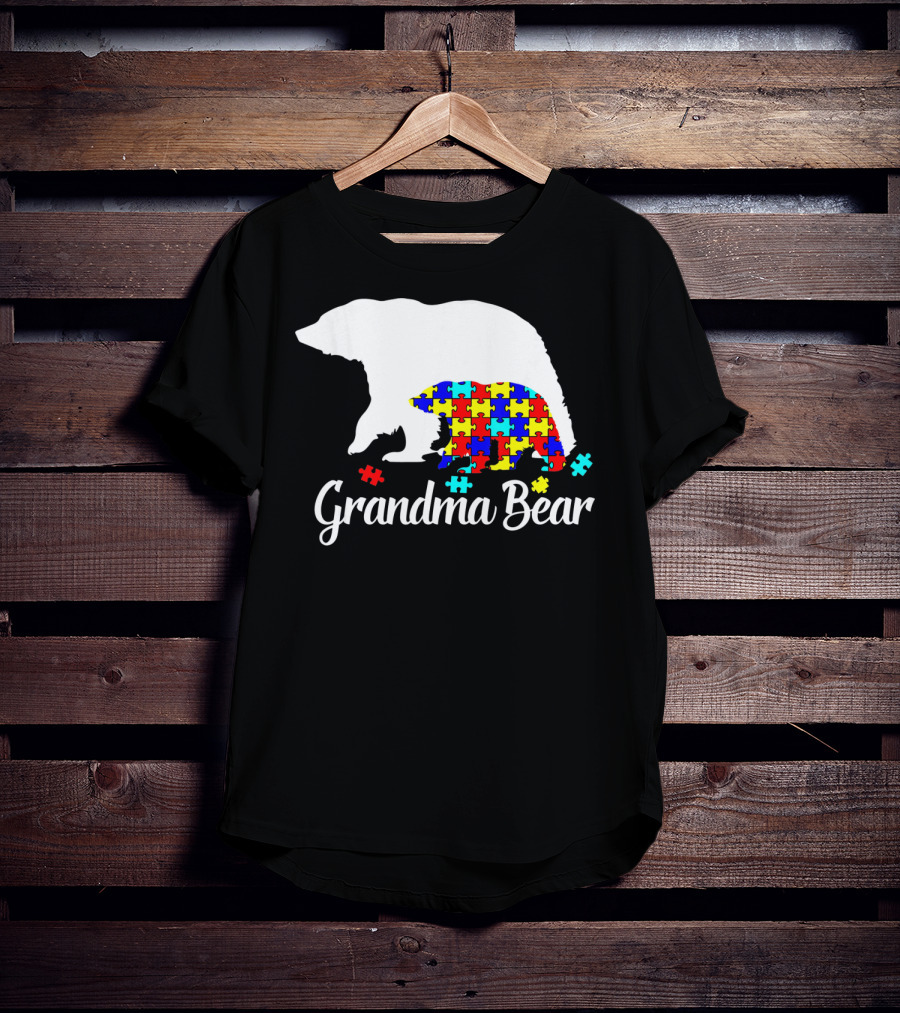 Grandma Bear Puzzle Autism Awareness Iconic T-Shirt
