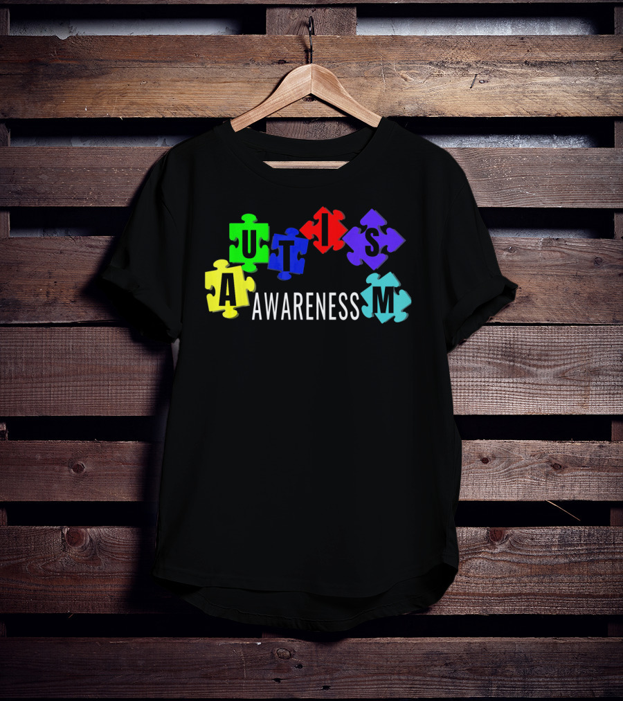 Autism Awareness Colorful Puzzle Pieces T-Shirt