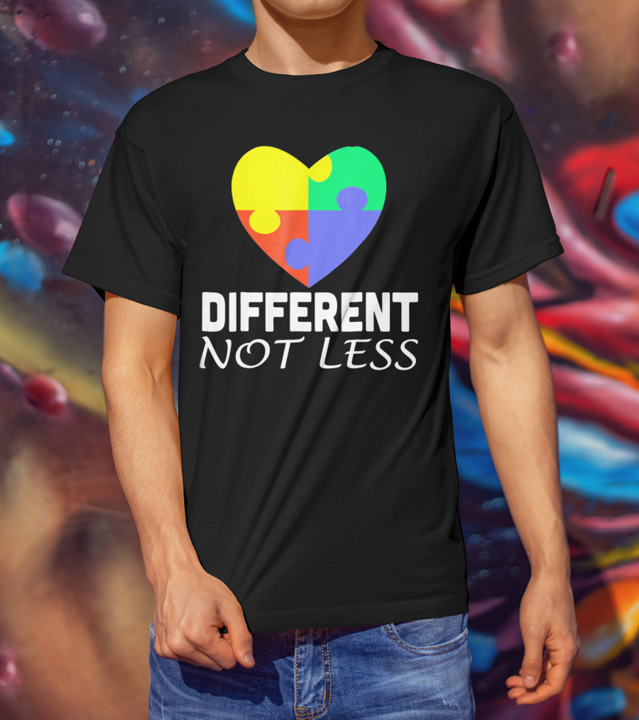 Different Not Less Autism Puzzle Piece Awareness T-Shirt