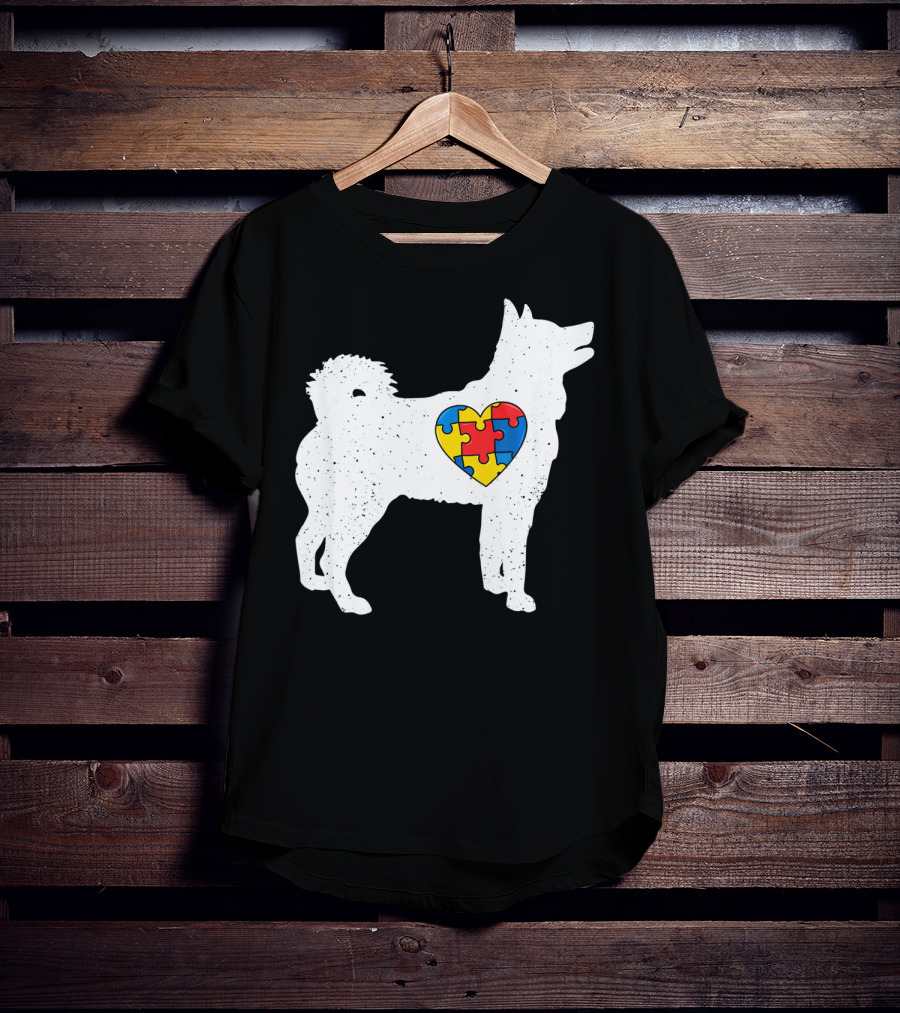 Husky Autism Awareness Puzzle Heart T-Shirt