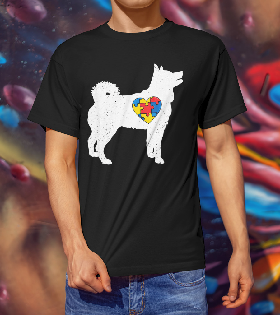 Husky Autism Awareness Puzzle Heart T-Shirt