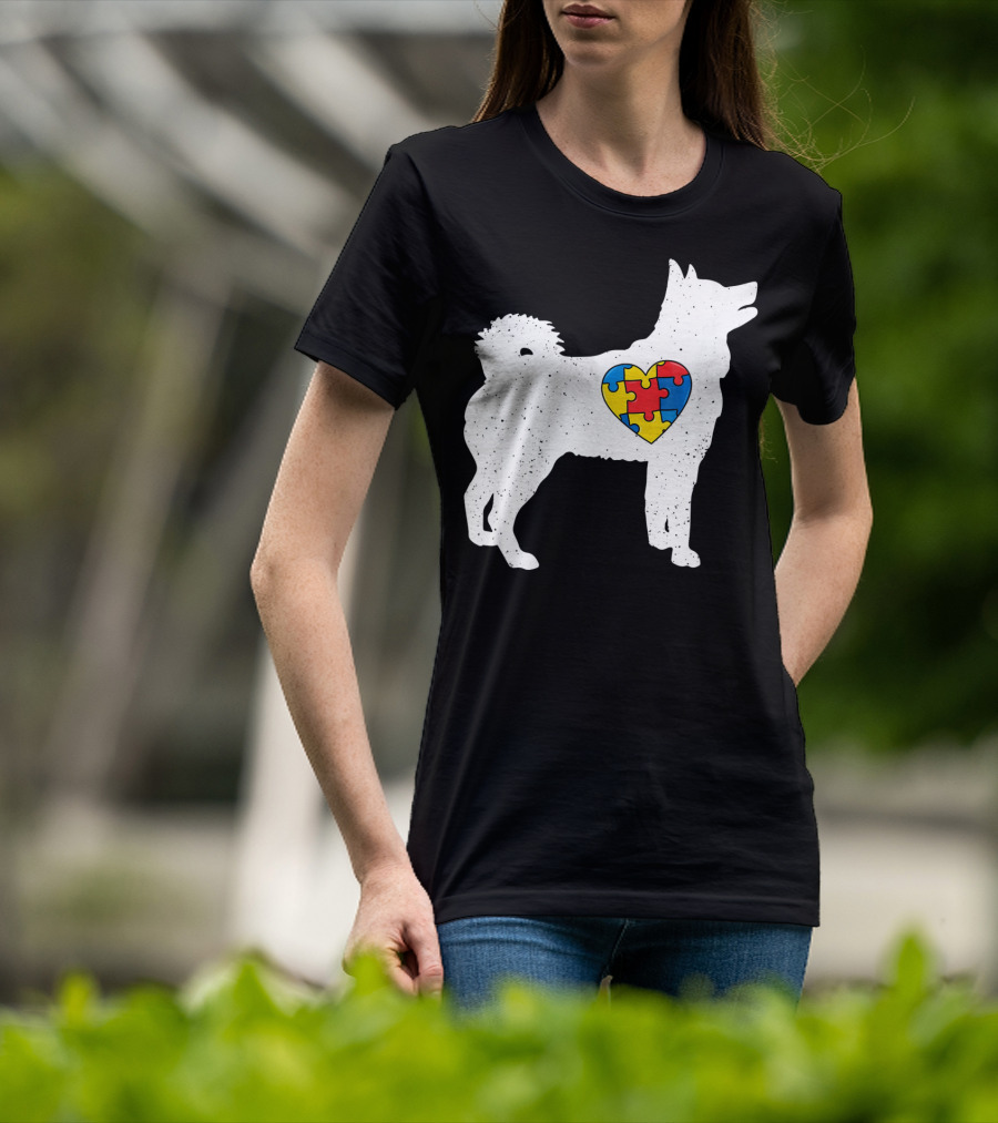 Husky Autism Awareness Puzzle Heart T-Shirt