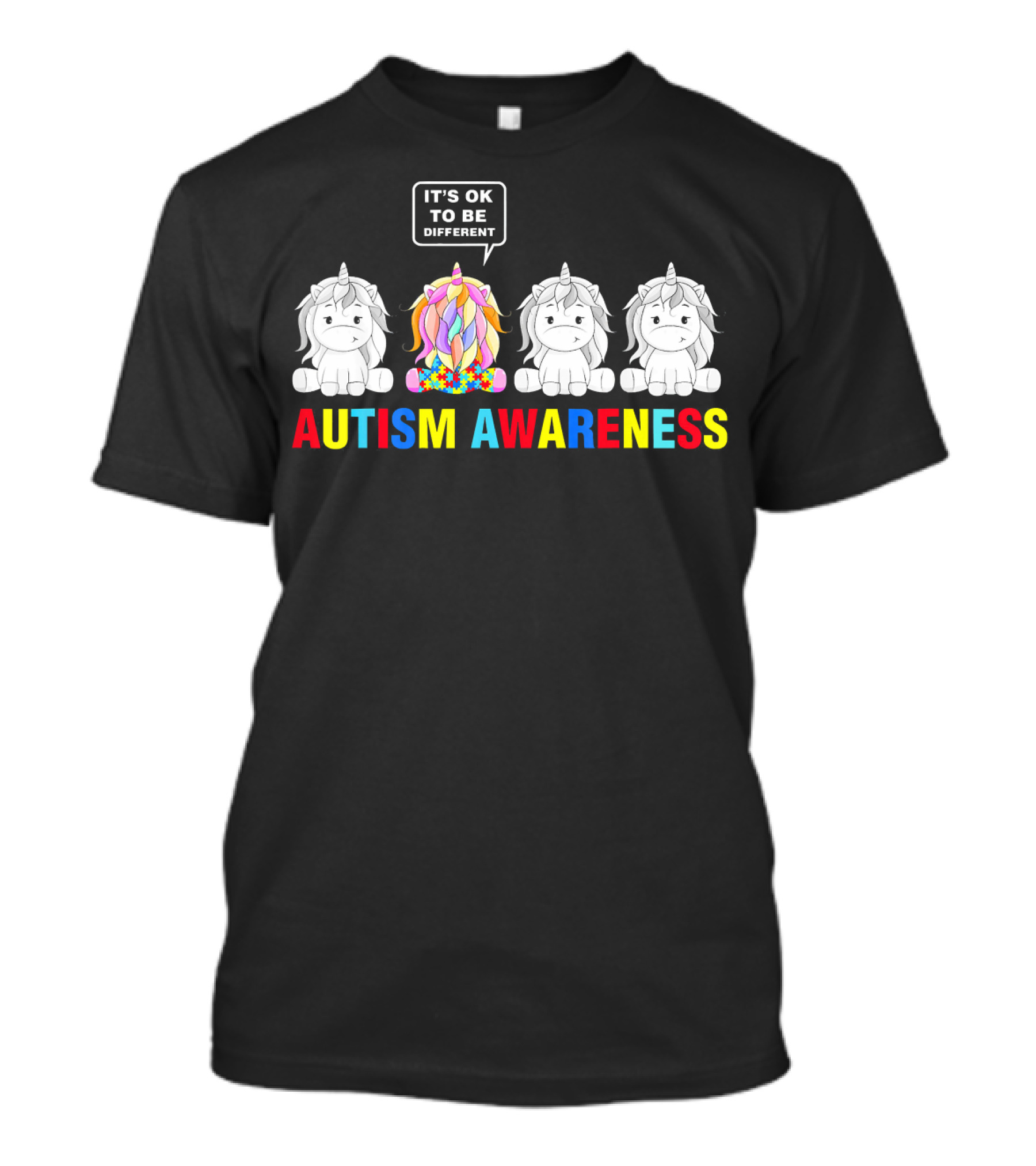 Autism Awareness Unicorn It's OK To Be Different T-Shirt