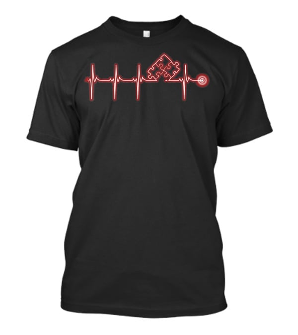 Autism Awareness Heartbeat Puzzle Piece T-Shirt