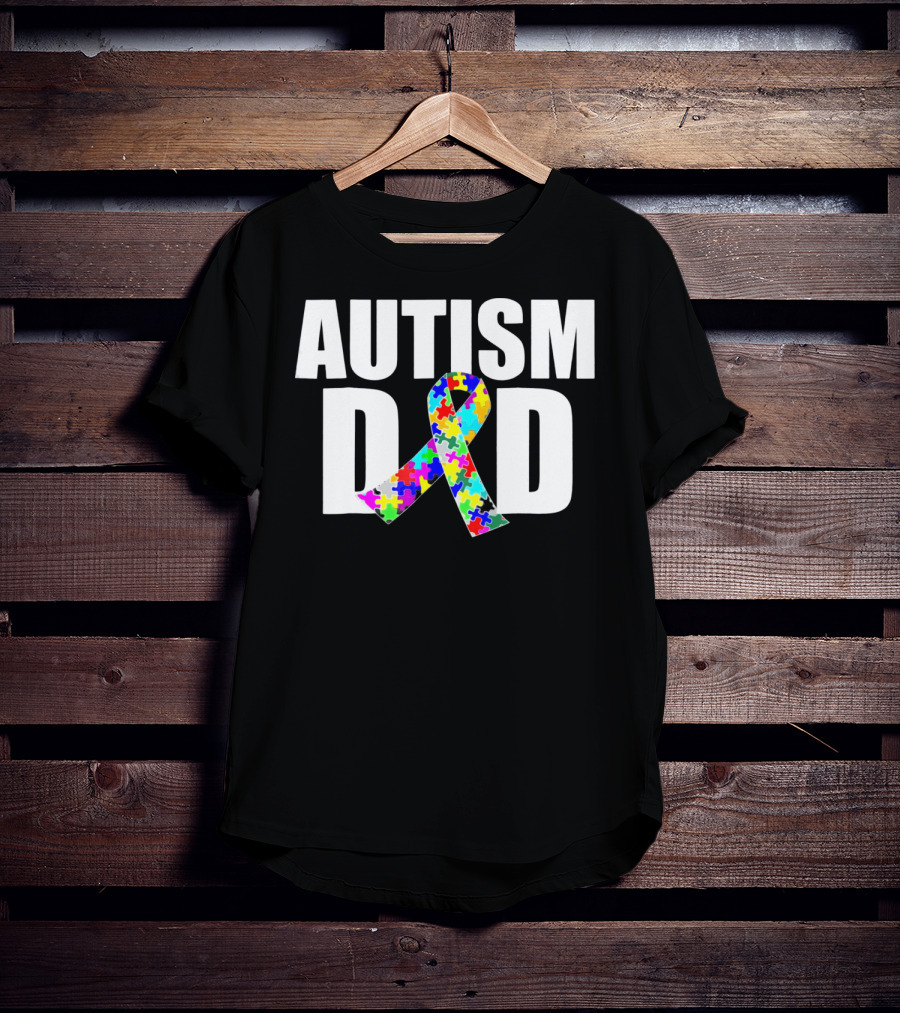 Autism Spectrum Awareness Autism Dad Puzzle T-Shirt