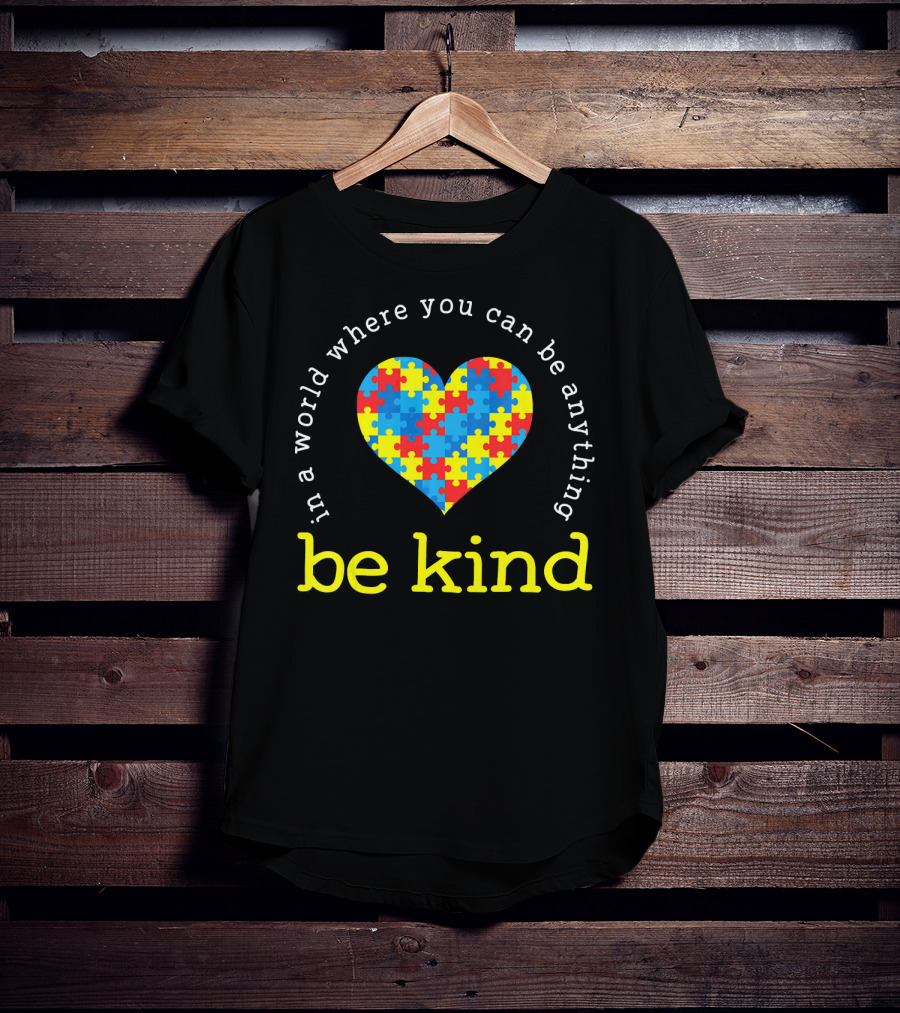 Be Kind Heart Puzzle Autism Awareness T-Shirt