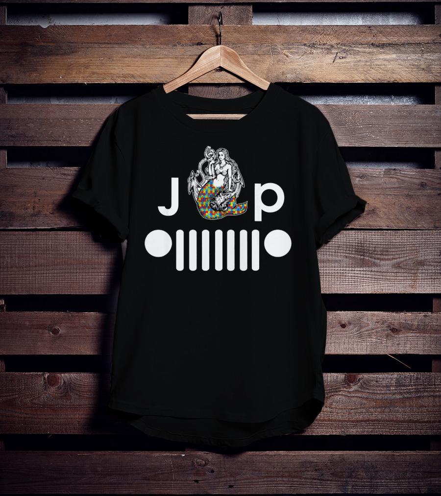 Autism Awareness Mermaid Jeep Girl JP T-Shirt