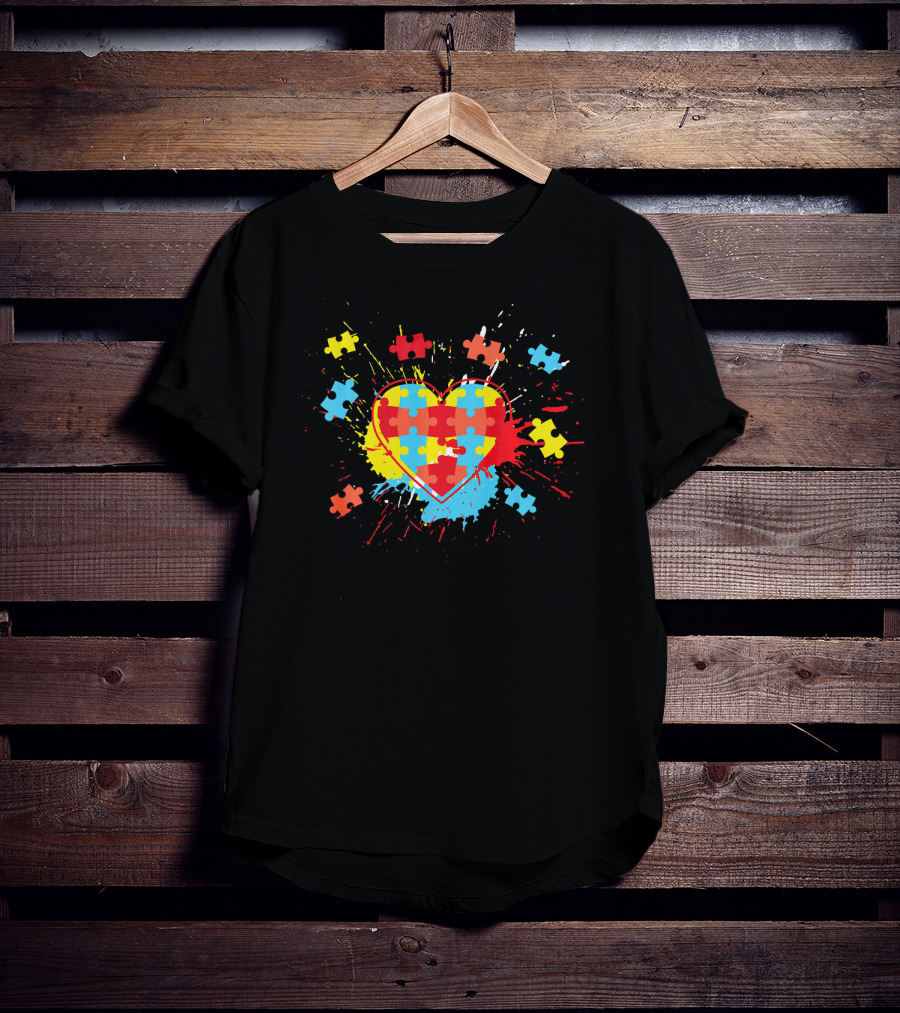 Heart Puzzle Autism Awareness Proud Au T-Shirt