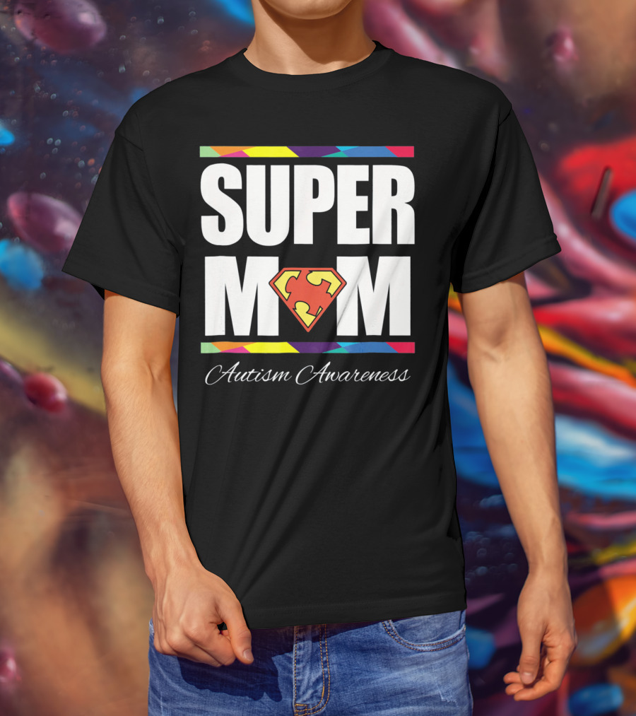 Super Mom Autism Awareness Iconic T-Shirt
