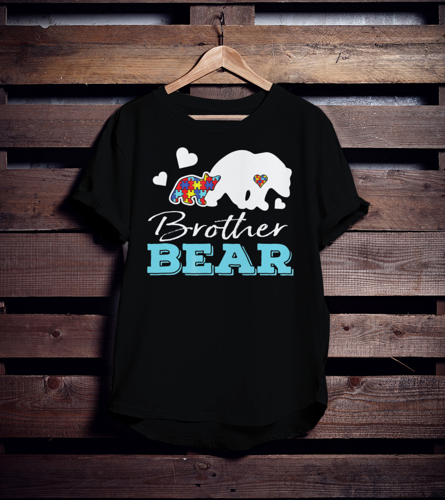 Brother Bear Puzzle Heart Autism Awareness T-Shirt
