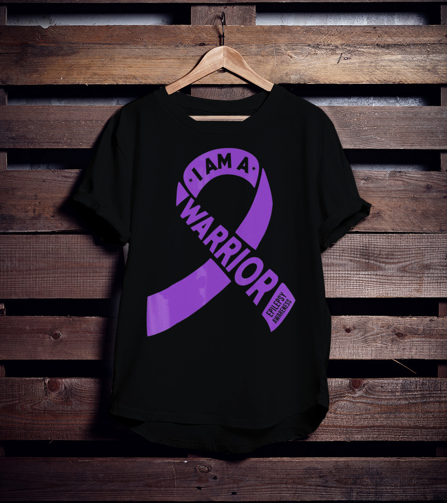 I Am A Warrior Purple Ribbon Epilepsy Awareness T-Shirt