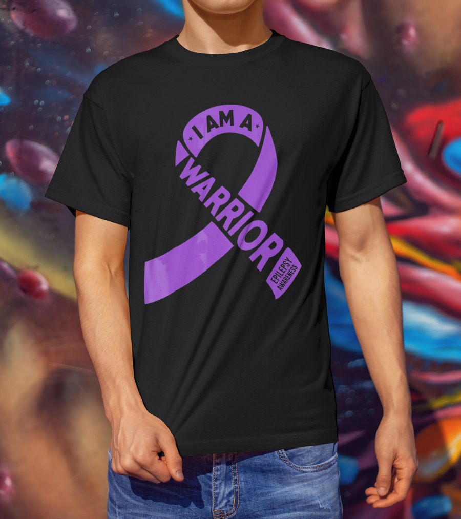 I Am A Warrior Purple Ribbon Epilepsy Awareness T-Shirt
