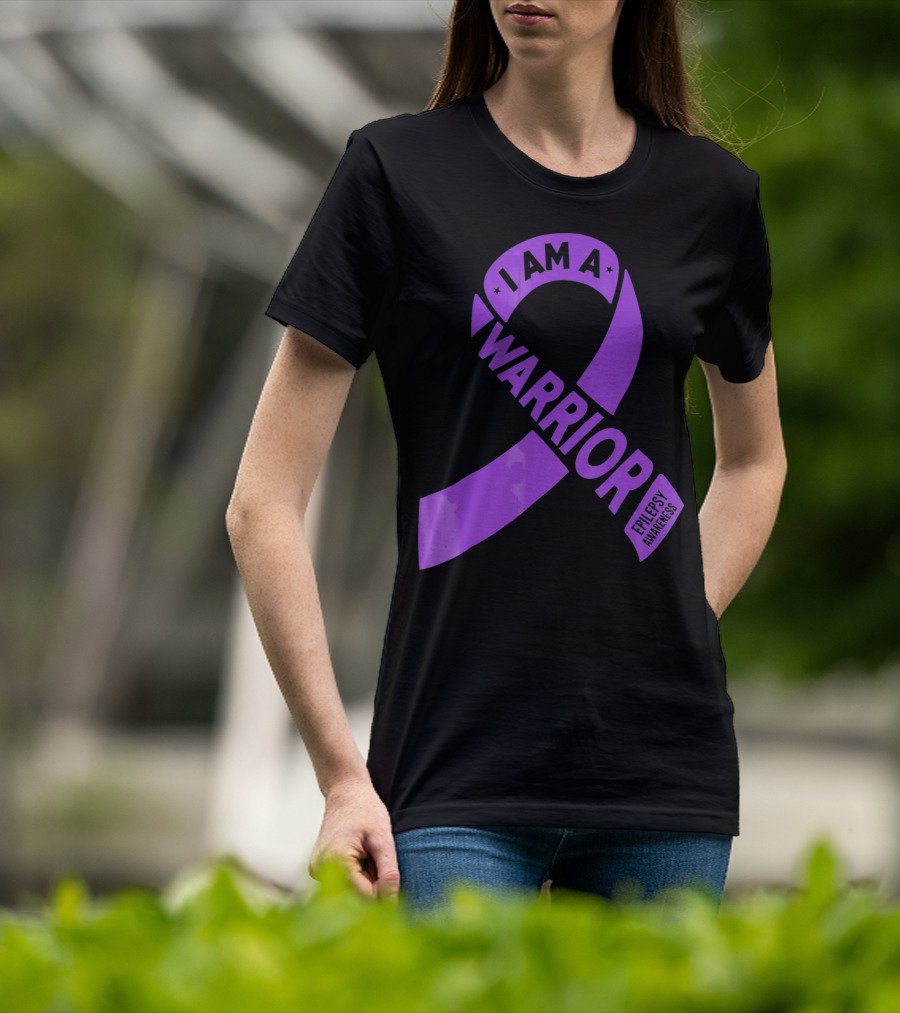I Am A Warrior Purple Ribbon Epilepsy Awareness T-Shirt