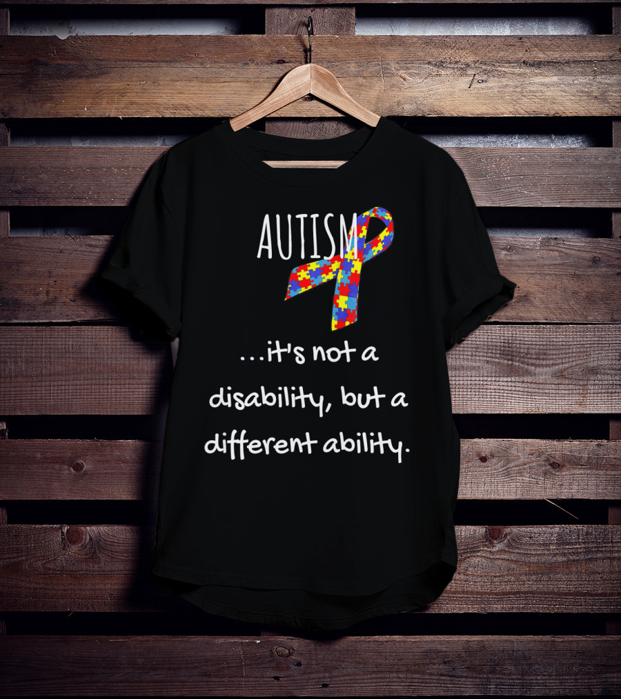 Autism Awareness It's Not A Disability But A Different Ability Puzzle T-Shirt