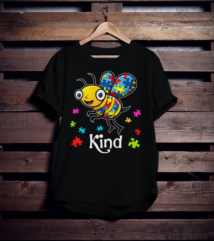 Autism Awareness Puzzle Bee Kind T-Shirt
