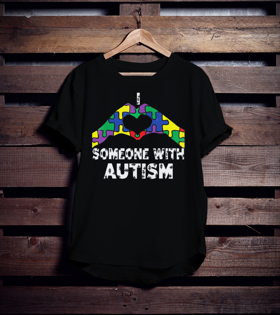 I Love Someone With Autism Autism Awareness Puzzle Heart T-Shirt