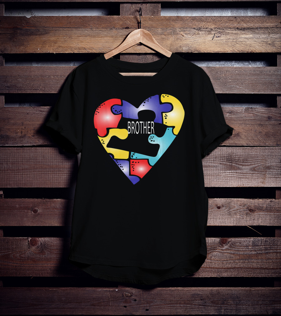 Brother Puzzle Heart Autism Awareness T-Shirt